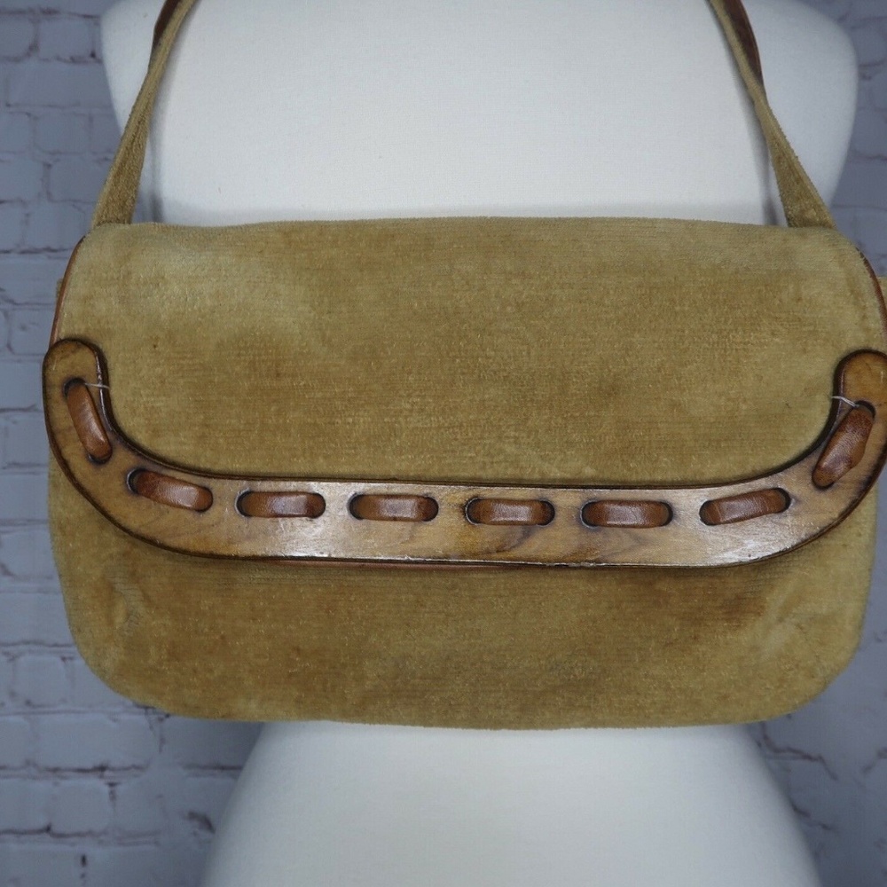 Vintage Walborg Suede Handbag Removable Leather Ha